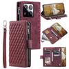 Style 005 For Xiaomi 15 Pro Wallet Case Rhombus Stitching Line PU Leather Phone Cover