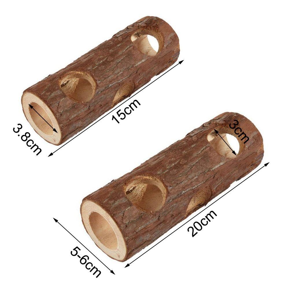 Hollow Tree Trunk Wooden Hamster Tunnel Hideout Animals Cage New Mouse Tube Toy Reptile Small