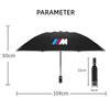 XJVYV1 For BMW 2025 Hot Automatic Reflective Stripe Reverse Led Light 10 Ribs Windproof Umbrellas For BMW M X1 X3 X5 X6 E46 E39 E90 E36