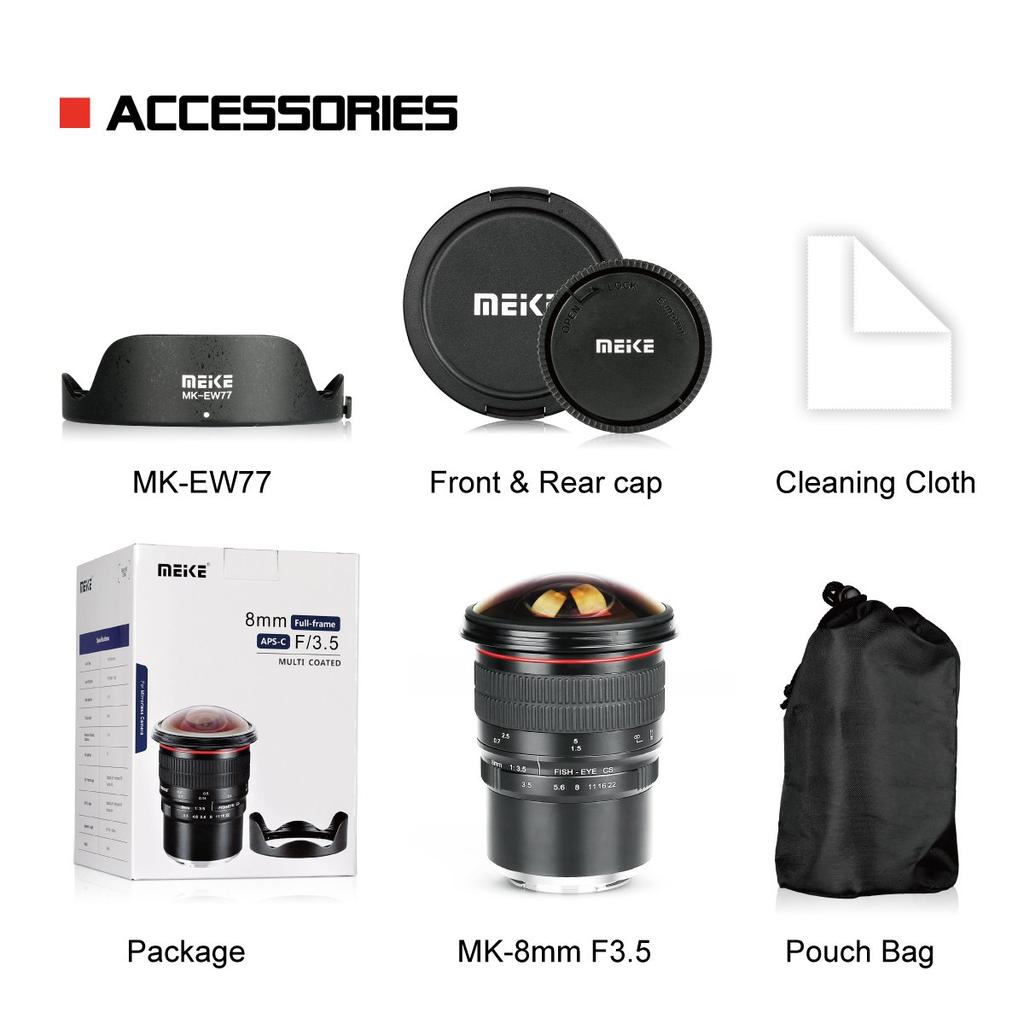Meike Interchangeable Lens Fisheye Lens MK 8mm for Micro Four Thirds with Japanese Instruction Manual 19840005 F3.5