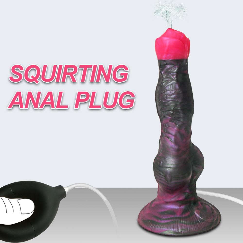 Большой собачий узел эякуляция дилдо с присоской спрей жидкость функция секс-игрушки для женщин/мужчин/пар фиолетовый силиконовый сквирт пенис