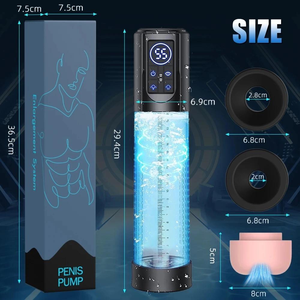 Automatic Penile Enhancer Exercise Electric Penis Pump Sex Toy for Men Masturbator Adult Male Penis Enlargement Vacuum Pump IPX7