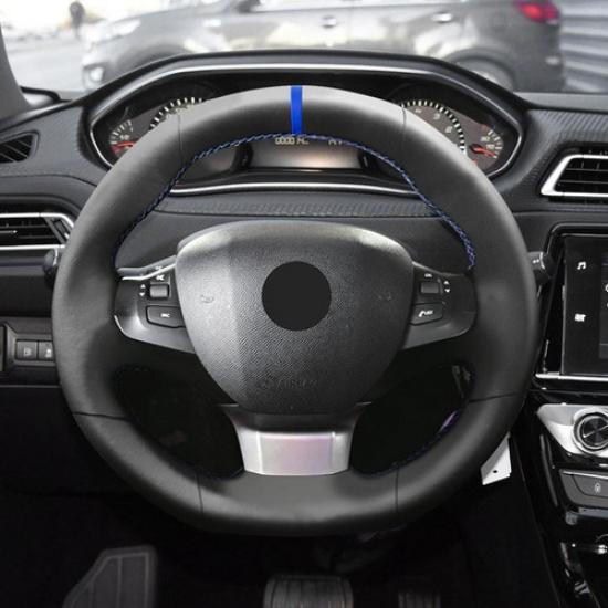 Blue-Line Steering Wheel Leather Cover For Peugeot 308 2016 2017 2018