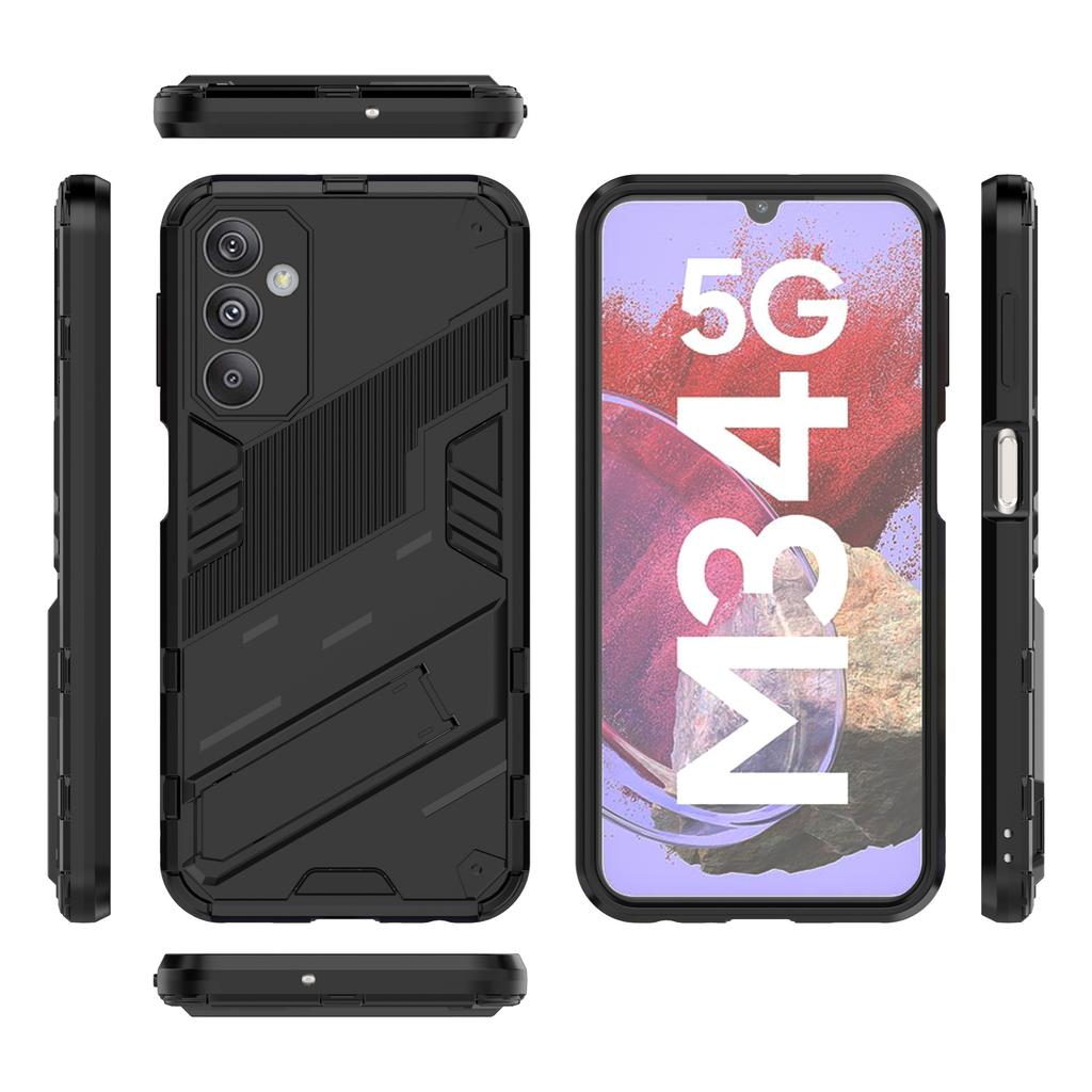 For Samsung Galaxy F34 5G/M34 5G Anti-drop Phone Case PC+TPU Back Cover with Kickstand