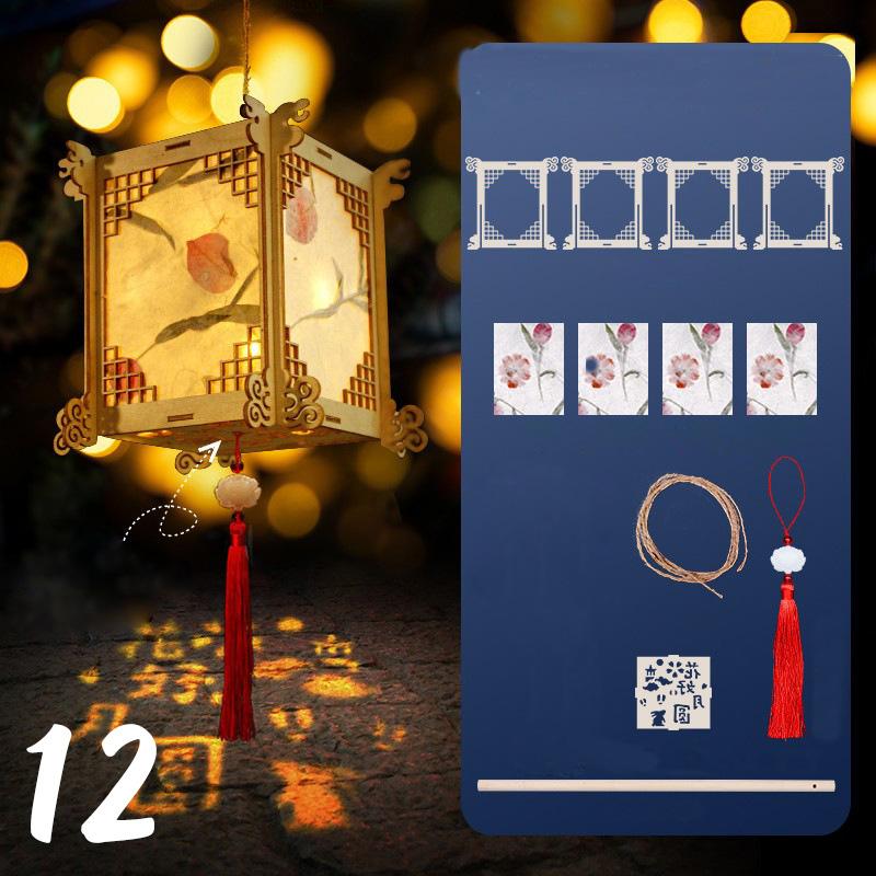 Материал для изготовления фонарей к Празднику середины осени, сделай сам, Портативные китайские дворцовые фонари, Праздник Луны, Заяц, Подсветка, Цветочная лампа, Декор