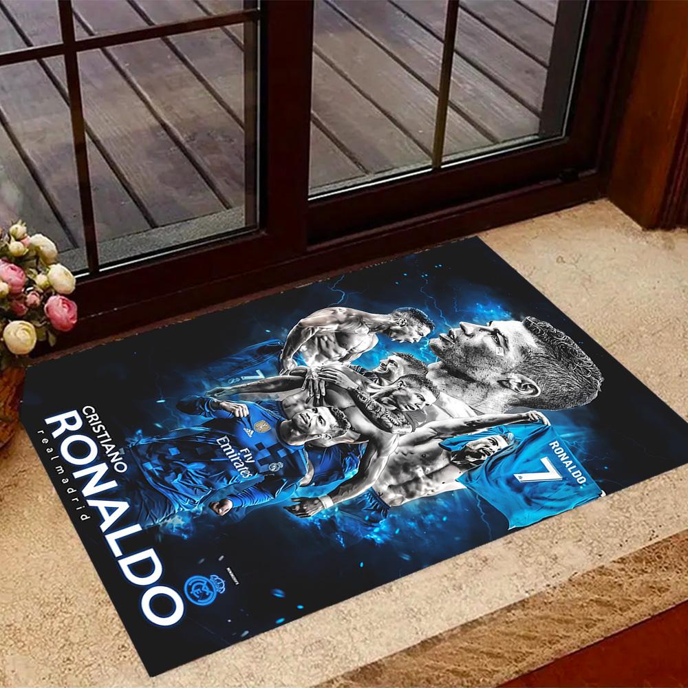 Ronaldo's Electric Celebration Floor Mat Suitable for Playrooms Hallway Balcony Outdoor Anti-slip Rug Decorate Offices Perfect Gift for Women/Men