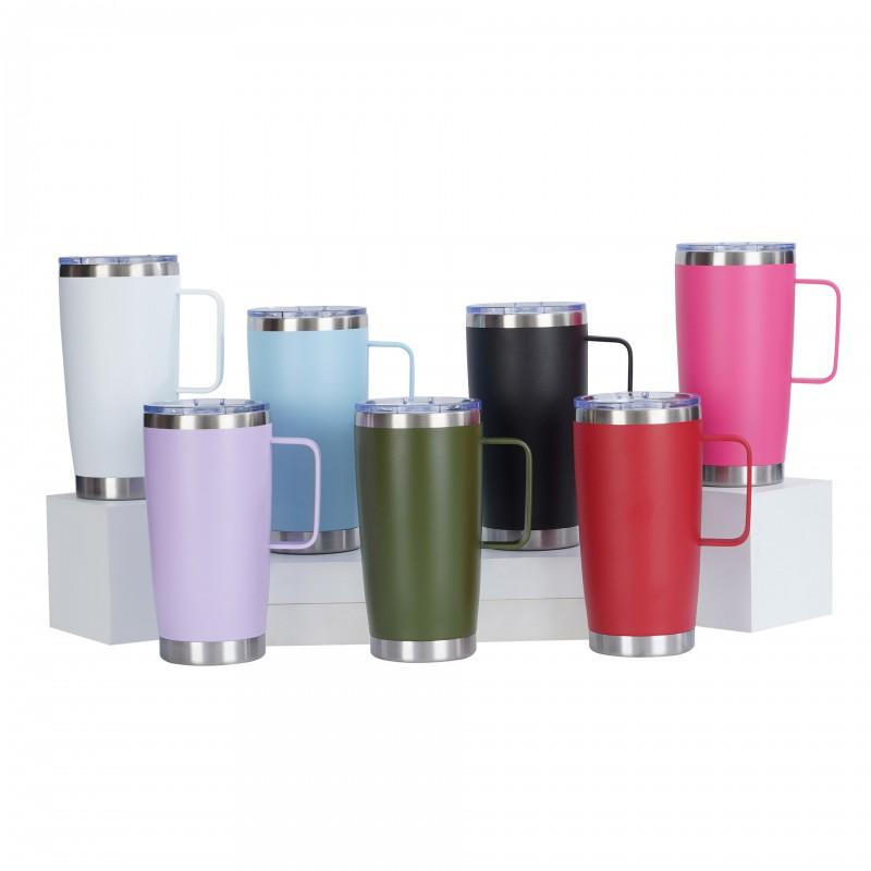 20oz Stainless Steel Travel Mug With Handle Vacuum Insulated Cup Car Home Office Men Women