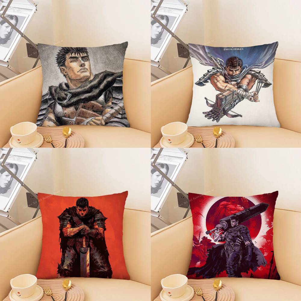 Berserk Guts Anime Pillow Case Fashion Square Pillowcase Bedroom Sofa Room Ins Decoration Leisure