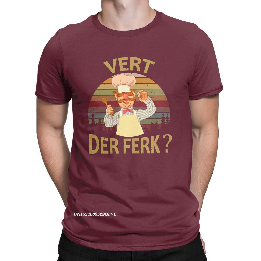 Мужские футболки Vert Der Ferk Повар Шведский повар Повседневные футболки Графические Кулинарные футболки EMO Одежда С принтом