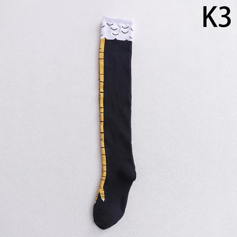 Носки с куриными лапками, женские гольфы выше колена, забавные хлопковые носки с куриными лапками, женские облегающие носки с 3D принтом