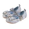 Princess Elsa leather shoes, spring and autumn fashion, new style girls' flats, baby and children's stylish flat crystal shoes with sequins