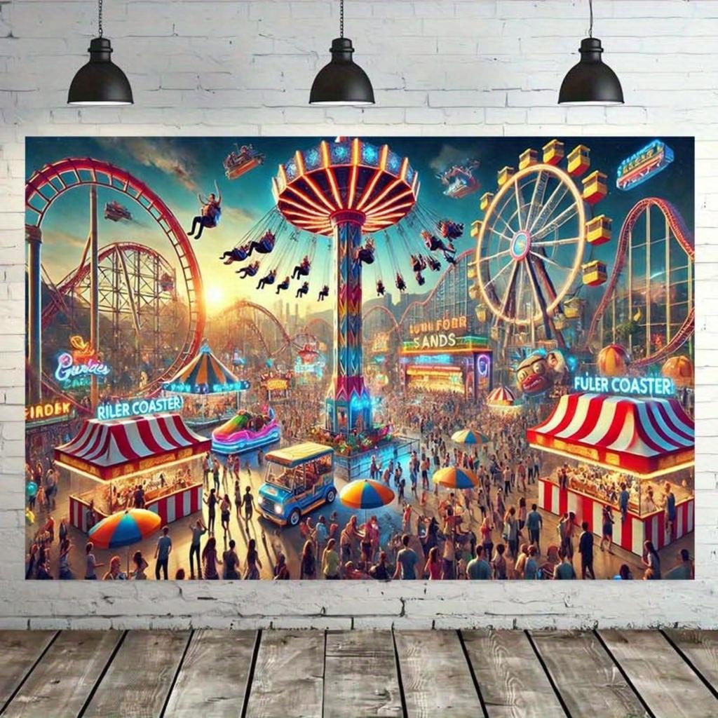 1 backdrop for an amusement park, suitable for home decoration, party decoration and as props for photography studios