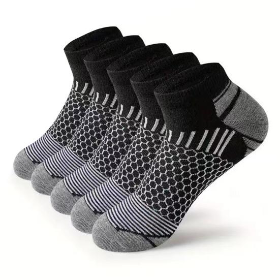 5 пар мужских баскетбольных носков, впитывающих пот, влагоотводящих, дышащих, с низким вырезом, нескользящие, для повседневной носки, для занятий йогой