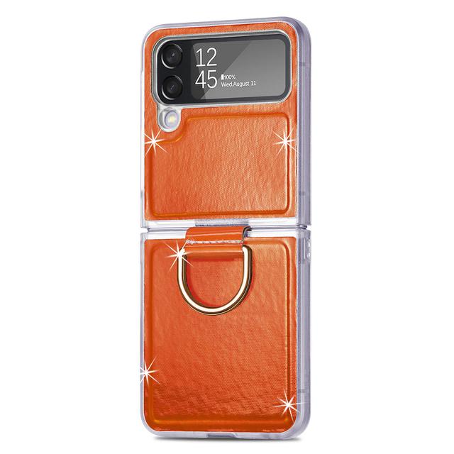 Чехол с точным вырезом для защиты от падения для Samsung Galaxy Z Flip4 Flip 4 5g Flip3 Flip 3 Finger Ring Color Phone Bag