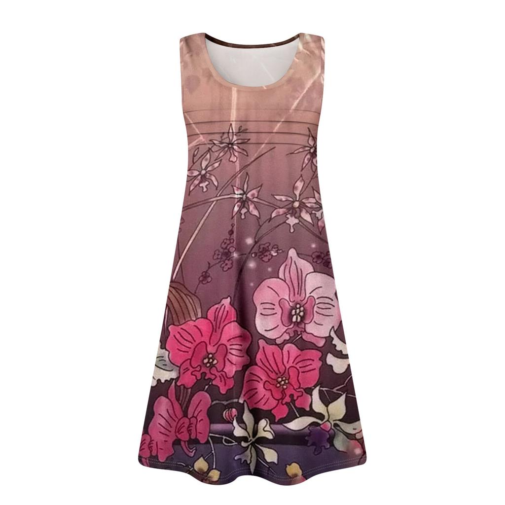 Womens Summer Dresses Loose  Sleeveless Sundresses Dress With Pockets