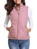 2022 Women's Fashion Quilted Cotton Vest with Zipper Pockets and Stand-Up Collar