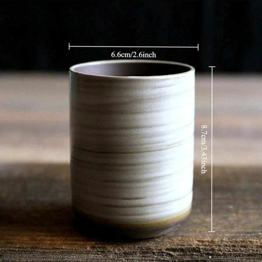 Artisan Hand-Painted Crackle Glaze Stoneware Mug for Coffee Tea, Vintage Chinese Japanese Ceramic Cup - Dishwasher Safe