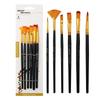 Set of 6 Cross-border Nylon Hair Oil Painting Brushes with Multiple Heads, Pearlescent White Handle, Ideal for Watercolor and Acrylic Art