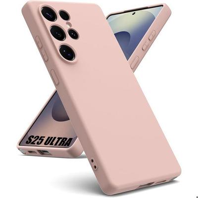 Чехол для Samsung Galaxy S25 Ultra - BOOLING - Жидкий силикон Тонкая защита от царапин Розовый