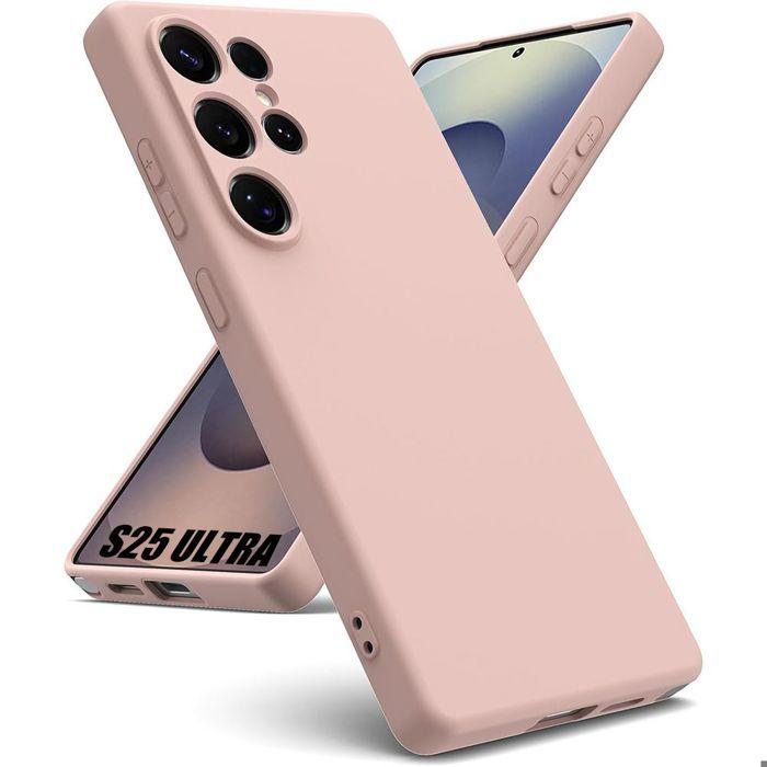 Coque pour Samsung Galaxy S25 Ultra - BOOLING - Silicone Liquide Protection Slim Anti-Rayures Rose
