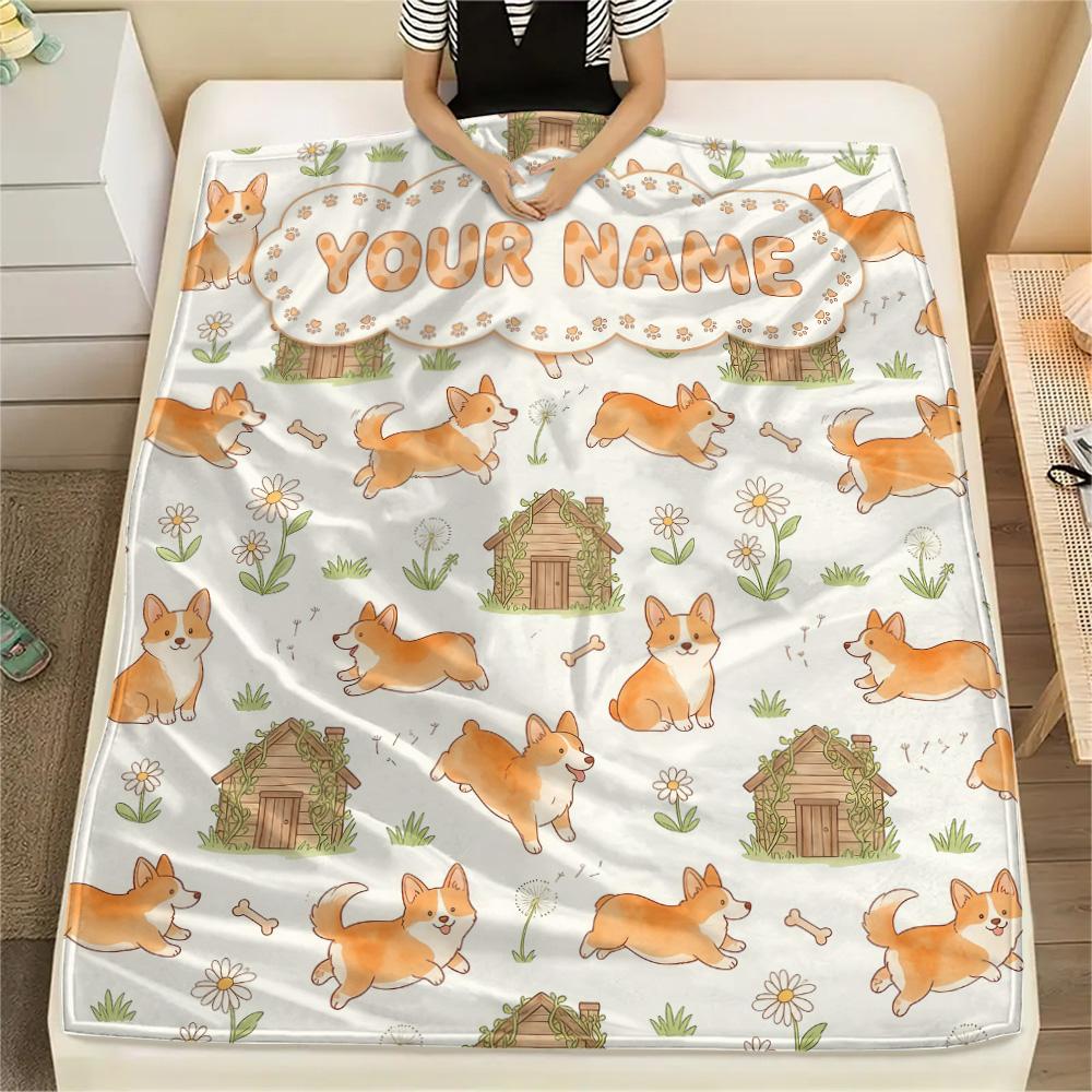 Custom Name Custom Wildlife Flannel Blanket, High quality Comfortable for All Seasons, Home Decor, Warmth and Comfort