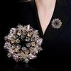 Elegant Bauhinia Flower Wreath Brooch - Retro, Diamond-Studded, Exquisite Accessory