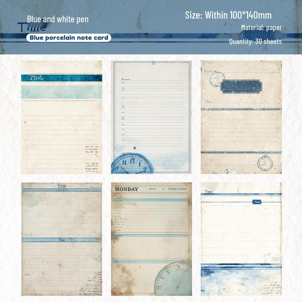 Набор бумаги для коллажей RetroStory: 6 стилей, 30 листов для DIY-журналинга
