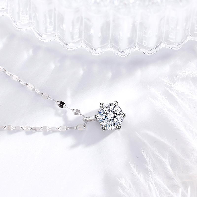 Женское нишевое изысканное ожерелье с одним бриллиантом с шестью крапанами, легкая роскошь, высокое качество, универсальное ожерелье в стиле инс