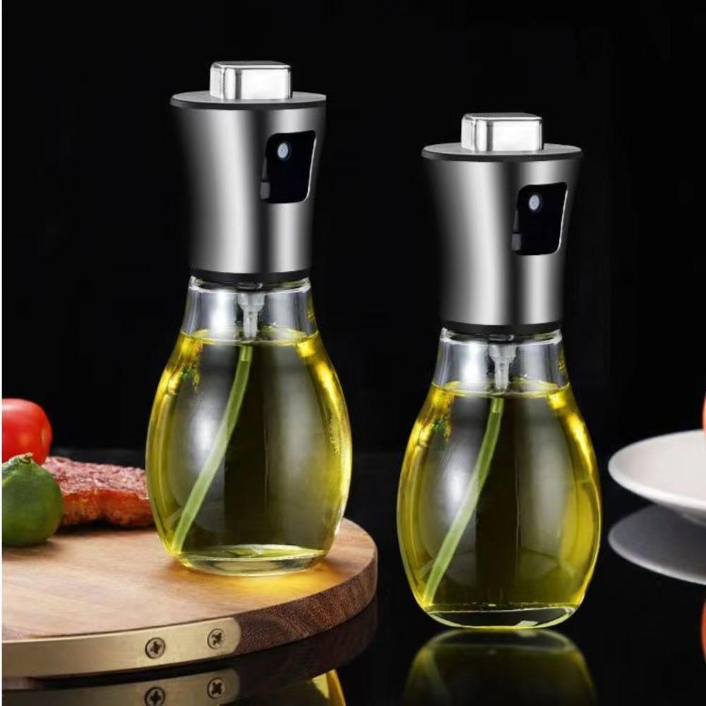 Hand Press Type BBQ Oil Spray Bottle 200ML Leakproof Glass Oil Sprayer Transparent Bottle Body Vinegar Bottle Baking