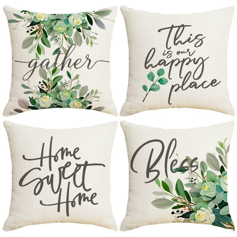 Домашний Декор Gather Happy Place Home Sweet Bless Узор Наволочка Подходит Для Дивана Спальни Автомобиля