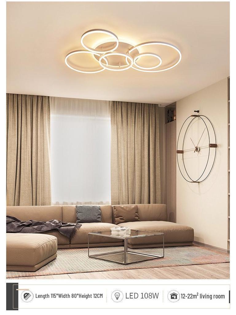 Скандинавская современная светодиодная потолочная лампа - Креативный круглый дизайн для гостиной, кабинета, спальни