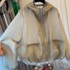 Women Loose Plus Size Suncreen Hooded Clothes Lightweight Fresh Trench Coat