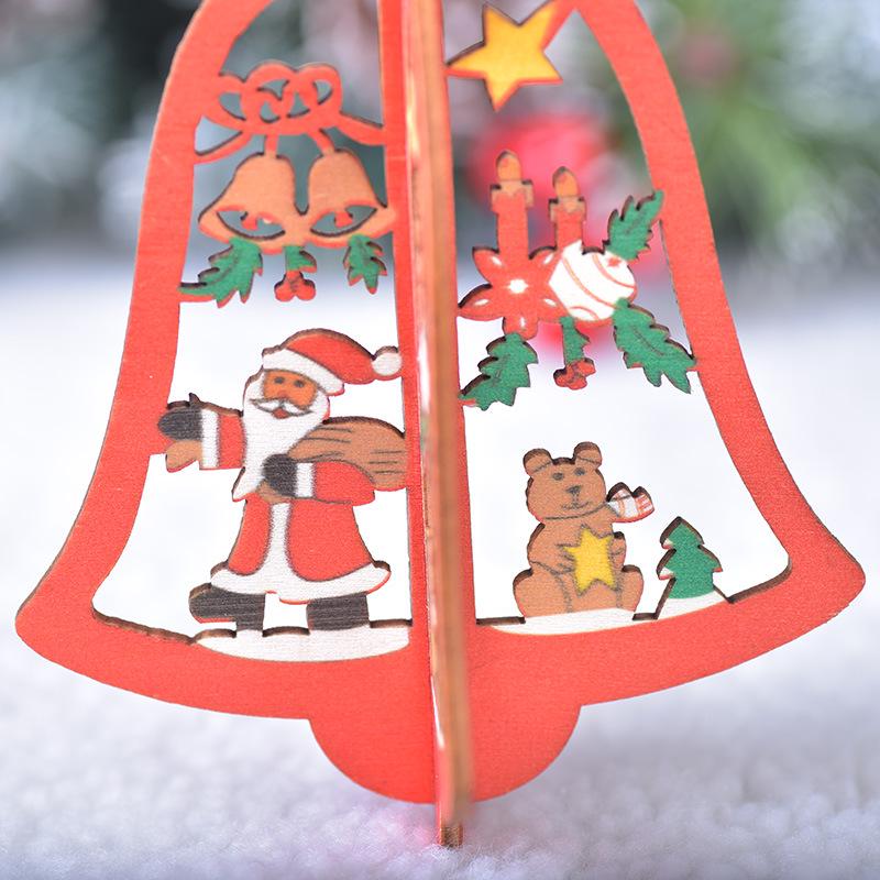 Деревянные лазерной резки 3D подвесные украшения-снежинки для рождественских елок