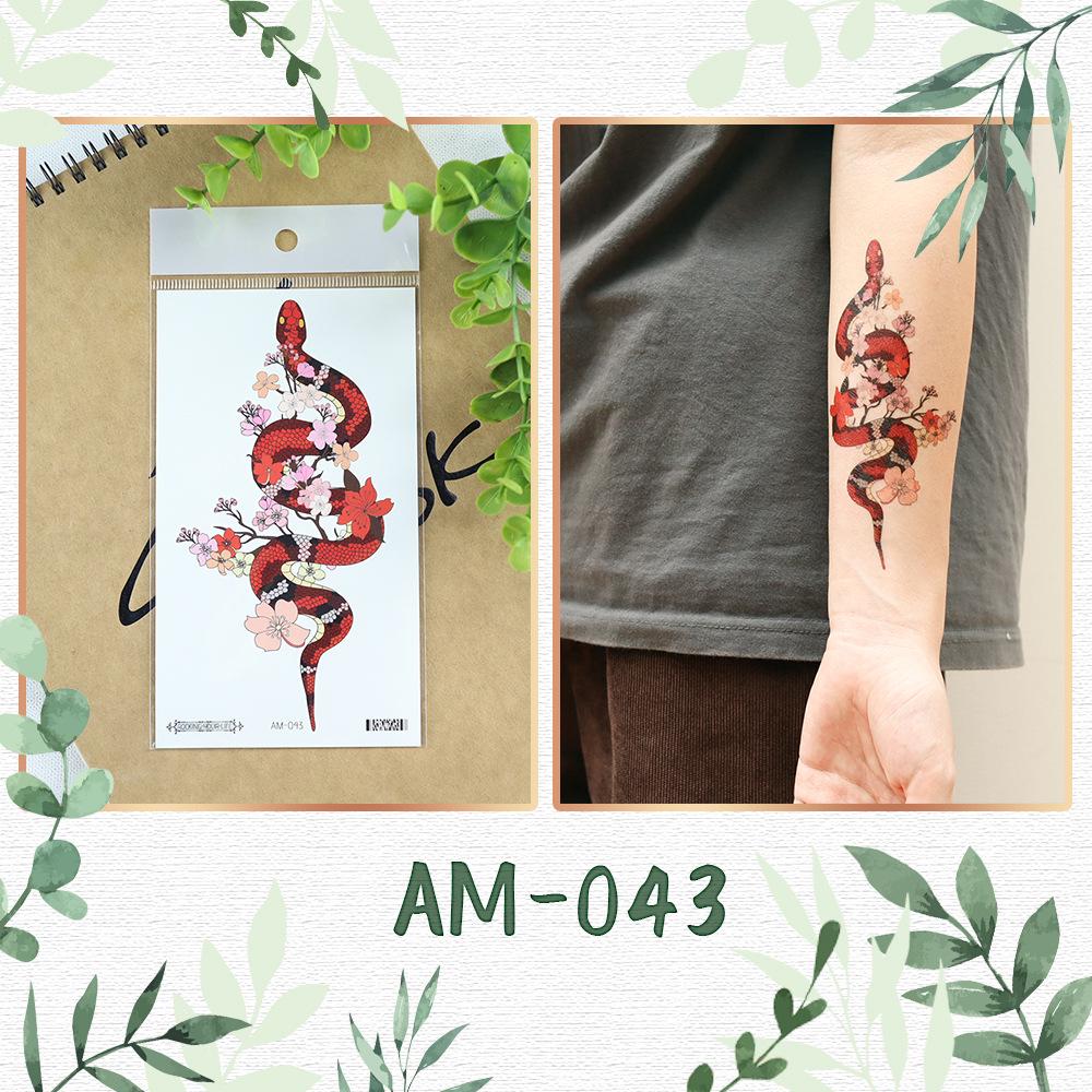 «Модные водонепроницаемые наклейки-татуировки в виде змеи и цветка для мужчин и женщин — крутой, модный дизайн для руки»
