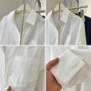 Сплошной цвет, одежда с длинными рукавами, Blusa Mujer, весенне-осенняя хлопковая блузка с карманами, женские рубашки, повседневные свободные топы 29531