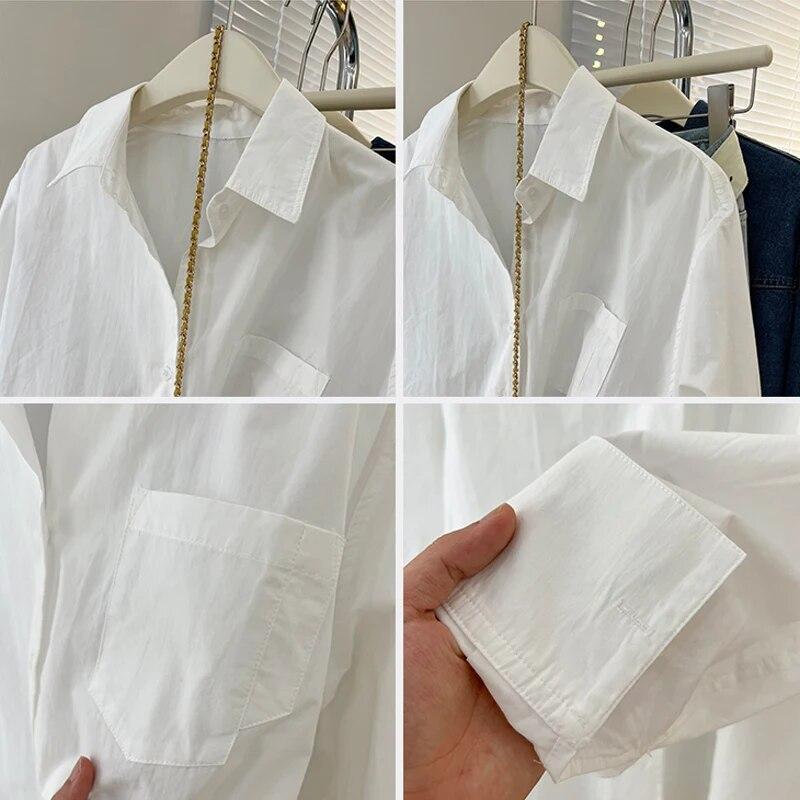 Сплошной цвет, одежда с длинными рукавами, Blusa Mujer, весенне-осенняя хлопковая блузка с карманами, женские рубашки, повседневные свободные топы 29531