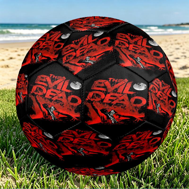 The Evil Dead Print Size 5 Soccer Ball, PU Wear Resistant Football for Match Training and Daily Practice, Birthday Gift for Soccer Fans
