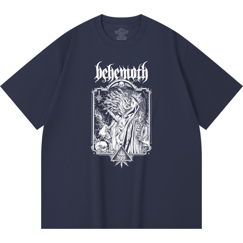 Хлопковая футболка плотностью 230 г/м² 100% Хлопок Heavy Metal Футболка с принтом рок-группы Популярная музыка Унисекс Тяжелая хлопковая футболка