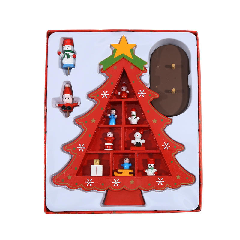 Mini Wood Christmas Tree Decoration Gift Cute Home Desktop Office Decor Party DIY Gift New-Year Children Present