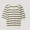 [shs Miss] Square Neck Stripe Knit Sskpop22240