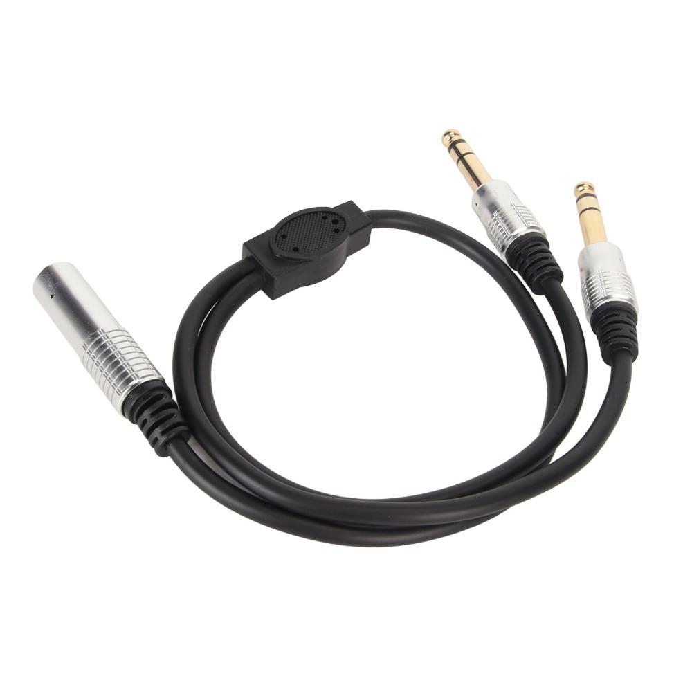 Plug and Play 6.35mm 1 to 2 Y Splitter Cable Speaker Y Extension Cable Amplifier Use
