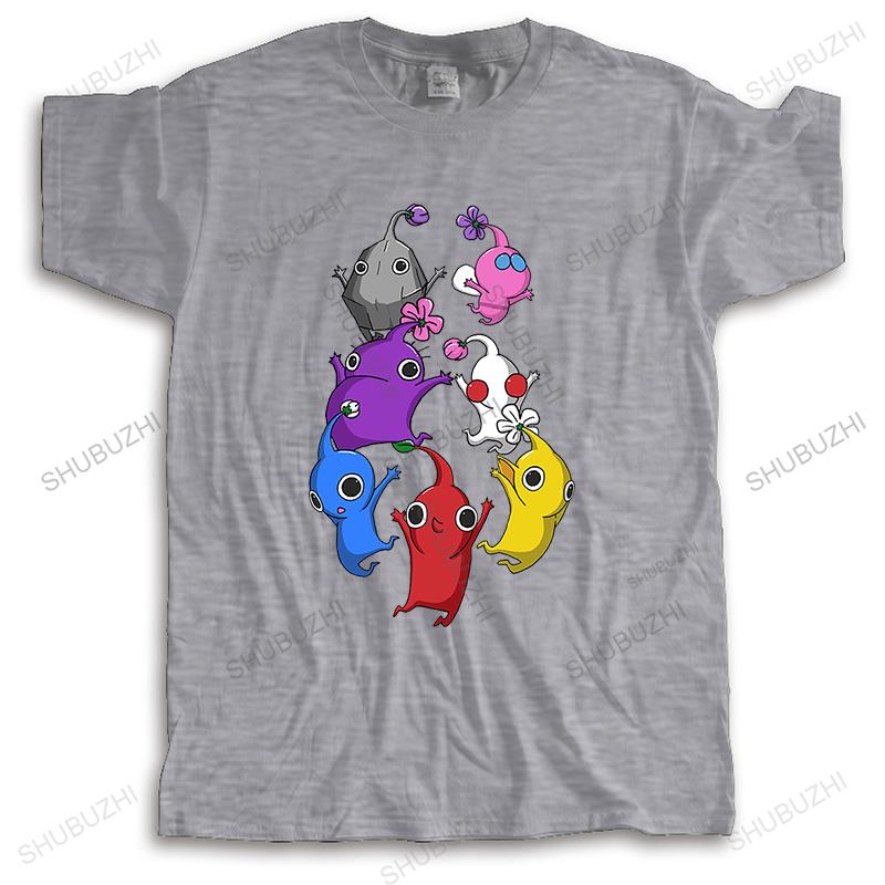 Men Summer Brand Tshirt Cotton streetwear cool tshirts Jumping Pikmin Unisex Fashion Unisex crew neck Teeshirt short sleeve