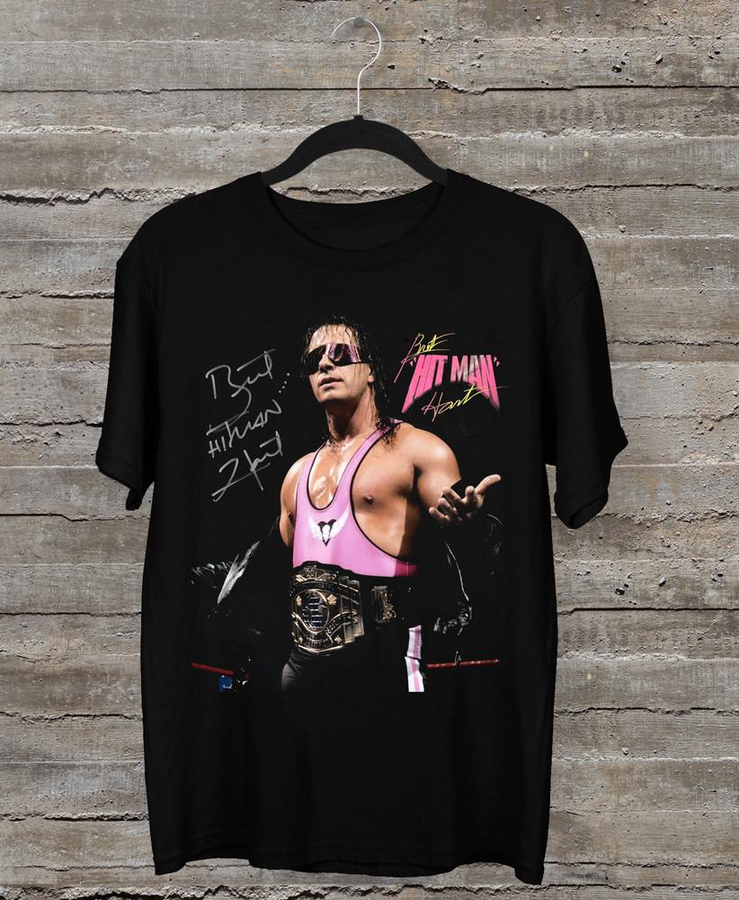 New Popular Bret Hart Gift For Fan Cotton Black T-Shirt S-2345XL T-shirt S3676 Unisex T-Shirt