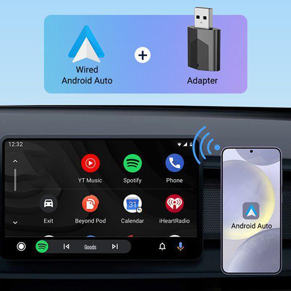 Single Black ABS Bluetooth 5.0 Wired to Wireless CarPlay Converter