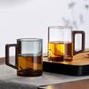 Crescent Cup Solid Wood Green Tea Cup Glass Fair Cup High Borosilicate Tea Household Tea Drinking