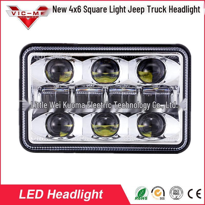 4x6 Square LED Work Light for Jeep and Trucks – Suitable for Headlight Modification