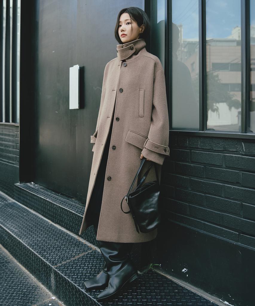 Artid Cashmere Oversized Long Coat_Brown