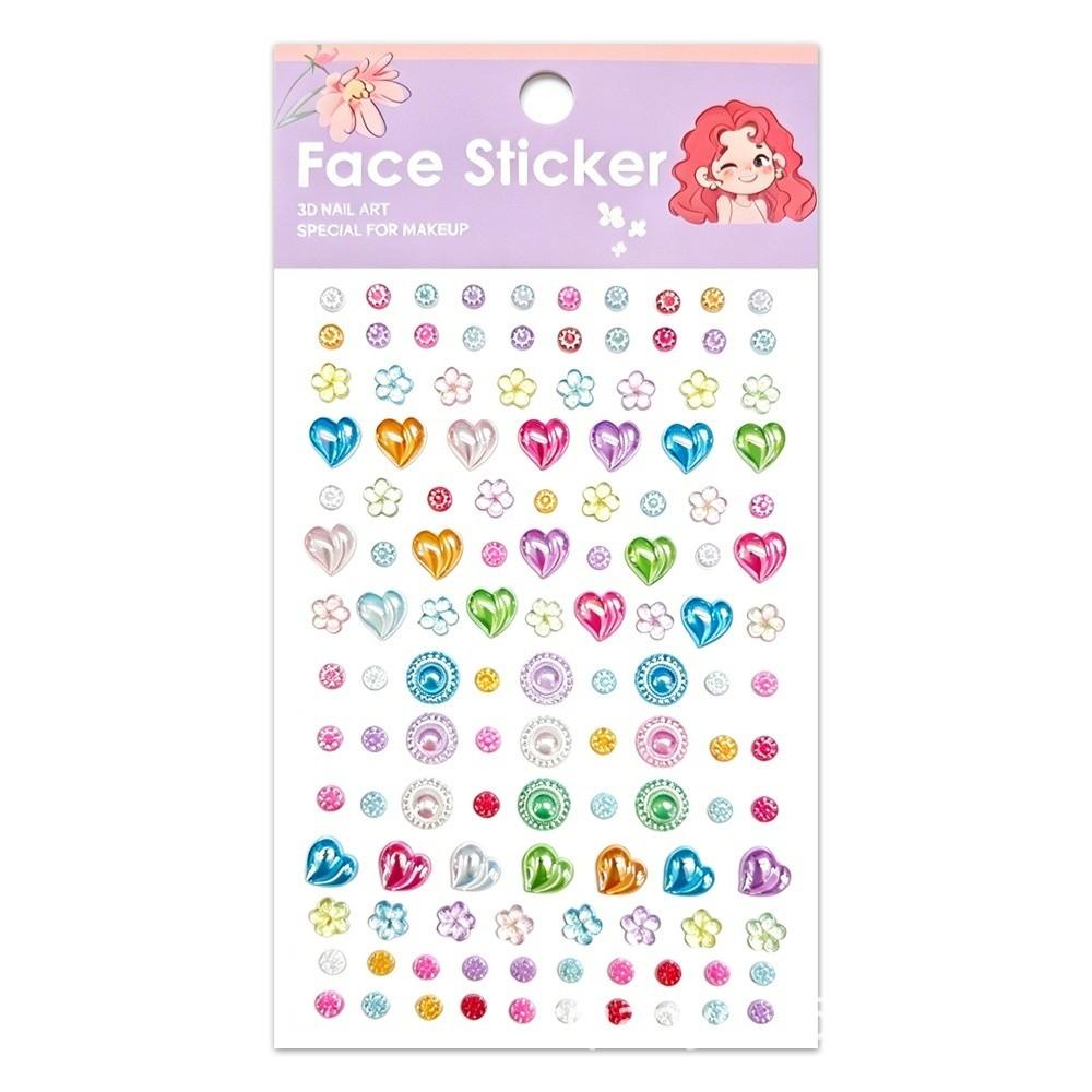 3D Resin Face Eye Jewels Sticker with Adhesive Backing Crystal Gem Sticker Christmas Party