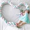 Knotting Ball Bed Fence 2M Length Braided Knotting Ball Sensory Toy for Toddlers Velvet Fabric PP Cotton Filling Neck Pillow Decorative Cushion Baby
