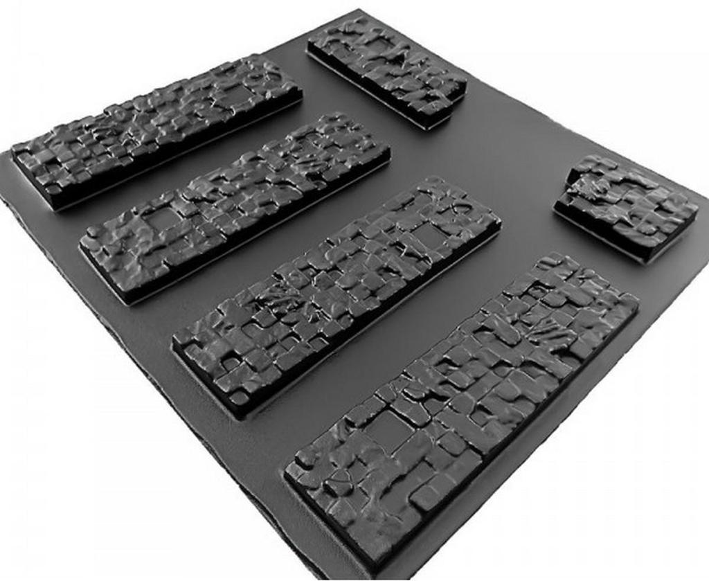 Mold for Wall Decoration, Artificial Stone and Tiles from Plaster, Concrete, Gypsum 'Pixels' SET 6 Pcs DIY